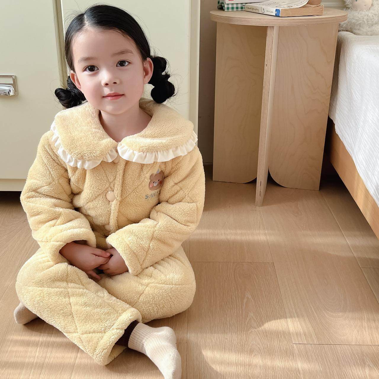 好可爱~甜美女孩暖暖绒睡衣儿童三层夹棉加厚保暖套装男童家居服,童装/婴儿装/亲子装,家居服套装,淘宝优惠券,粉丝福利购,淘宝优惠卷