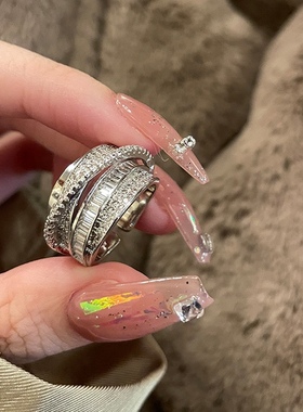 胖东来新款潮牌锆石缠绕戒指女百搭小众高级感个性女式轻奢可调节