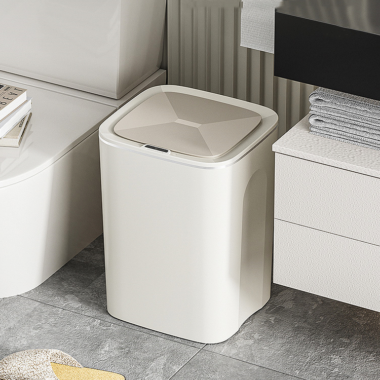 智能感应垃圾桶奶油网红轻奢