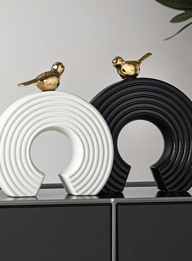 现代高级感门店样板间陶瓷软装摆件家居客厅酒柜电视柜装饰品乔迁