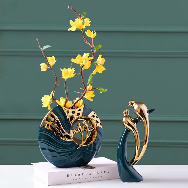 欧式风轻奢家居客厅插花装饰品