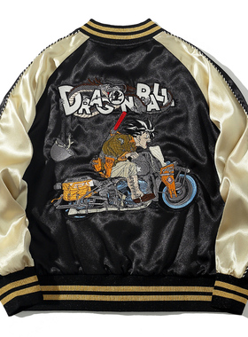 龙年特别版七龙珠机车卡卡罗特潮牌棒球服横须贺夹克刺绣神龙外套