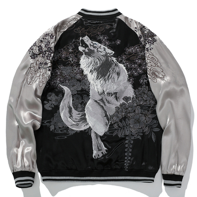 春秋冬宽松棒球服横须贺刺绣双面