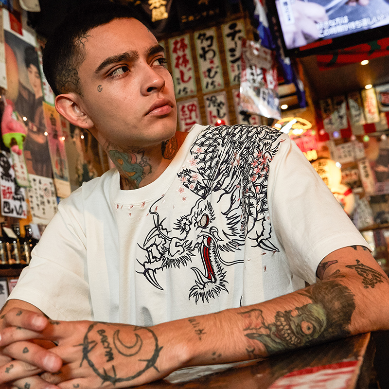 短袖潮牌青少年刺绣T恤