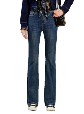 HAVVA修身显瘦微喇牛仔裤磨毛裤脚女士裤装2026春季KN3-15940