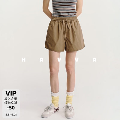 HAVVA抽绳松紧腰休闲短裤