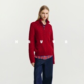 HAVVA 4355 2025年冬M3 红运好运新年系列 慵懒感女士毛衣针织衫