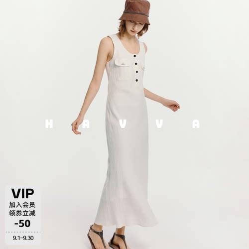 HAVVA女士修身及踝无袖连衣裙