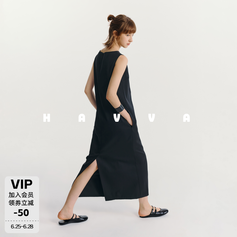 HAVVA女士无袖长款连衣裙
