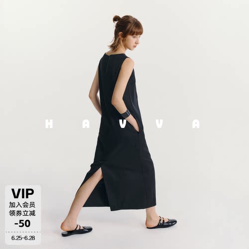 HAVVA女士无袖长款连衣裙