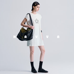 型舒适自在女士短裙2025夏季 2278 连衣裙宽松版 HAVVA圆领短袖