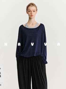 HAVVA长袖T恤罩衫背心两件套装