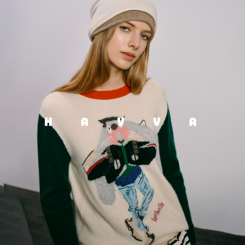 havva圆领冬季新款毛衣