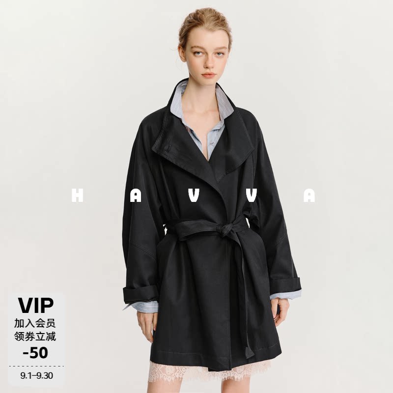 HAVVA高级感立领风衣外套图片