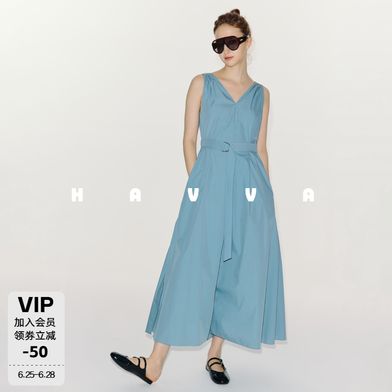 HAVVA吊带背心长款连衣裙