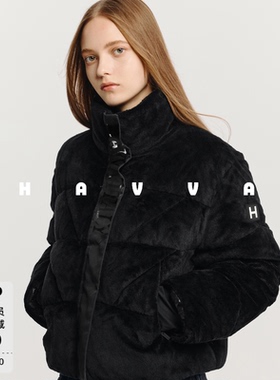 HAVVA宽松立领短款羽绒服外套舒适保暖好穿女士上衣2025冬季Y2821