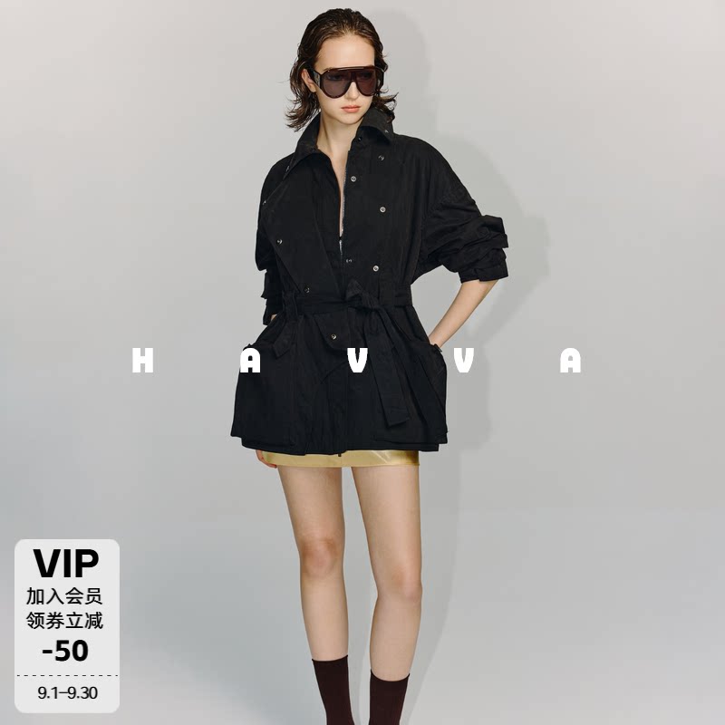 HAVVA系带收腰宽松外套图片