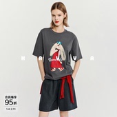 HAVVA设计感刺绣短袖 1298 T恤宽松休闲女士半袖 上衣2026春夏季