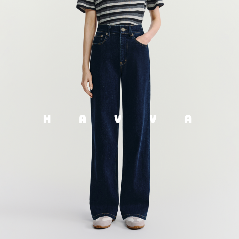 HAVVA显瘦直筒牛仔裤弹力舒适日常通勤女士裤子2026春KN3-3843,女装/女士精品,牛仔裤,淘宝优惠券,粉丝福利购,淘宝优惠卷