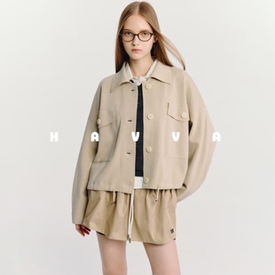 HAVVA今年流行休闲针织开衫 毛衣外套女叠搭好穿上衣2025秋冬L1297