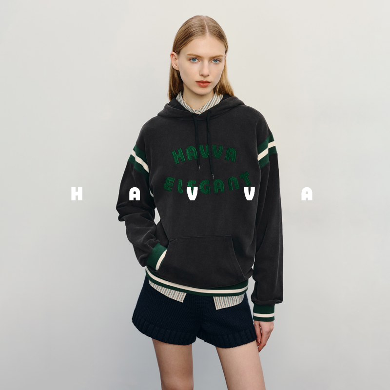 havva宽松连帽卫衣短款