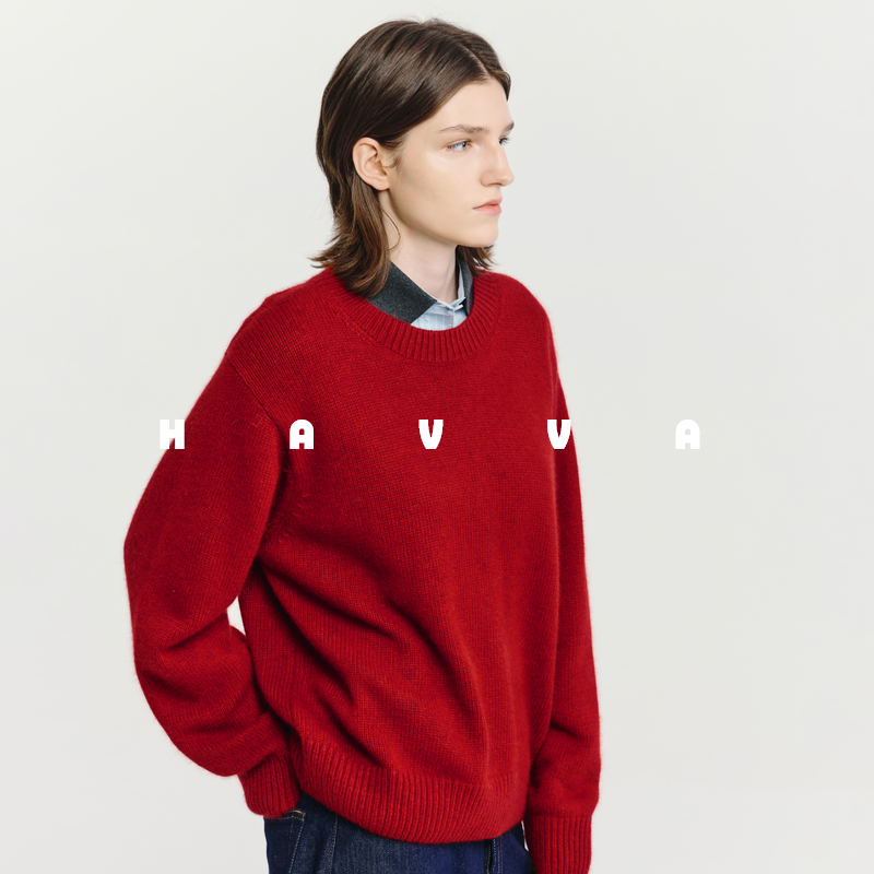 HAVVA【红运好运新年系列】圆领毛衣女士针织衫2025秋冬M3-4799,女装/女士精品,毛衣,淘宝优惠券,粉丝福利购,淘宝优惠卷
