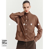HAVVA抽绳立领卫衣外套短款 3775 落肩舒适女士开衫 上衣2026春季