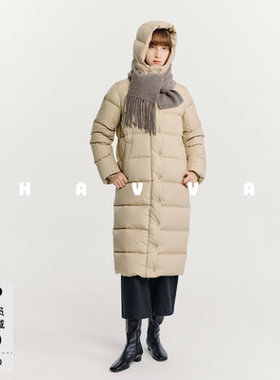 HAVVA超好看中长款高充绒量羽绒服高蓬松连帽外套2025冬Y3-2626