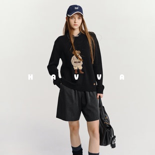 HAVVA经典基础款打底王加厚毛衣舒适软糯保暖针织衫2025冬M14271