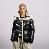 HAVVA连帽高充绒量加厚羽绒服高蓬松度女保暖外套2025冬季 Y28091