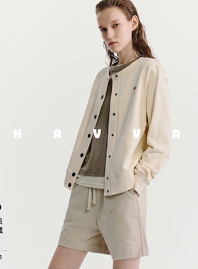 HAVVA松弛感简约外套休闲短款慵懒女士开衫上衣2026春季W3-3760