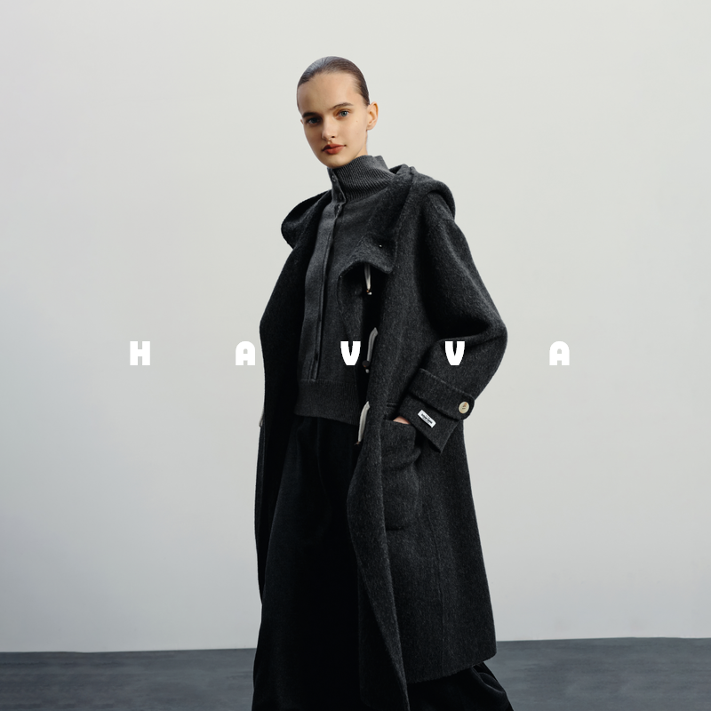 havva时尚设计感新款毛呢外套