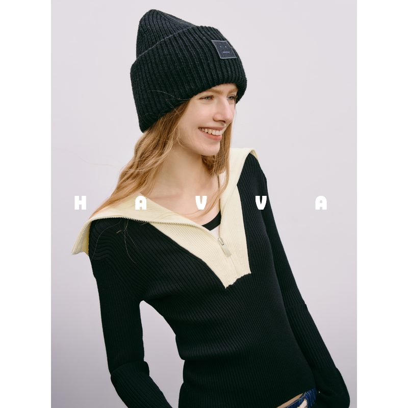 HAVVA翻领时尚女士毛衣