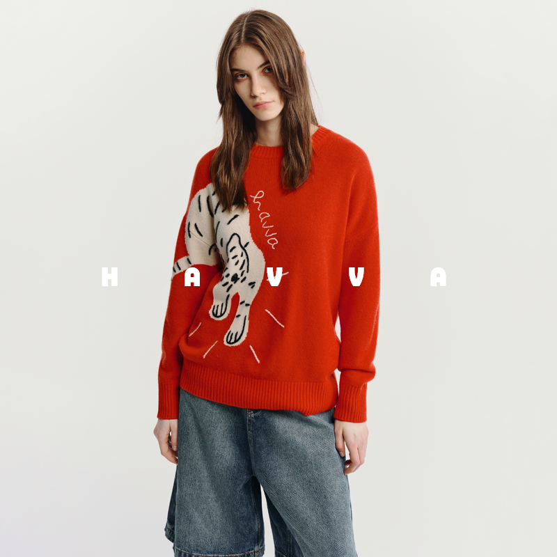 HAVVA时尚女士宽松毛衣