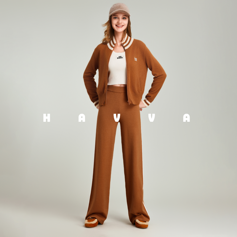 HAVVA直筒遮胯显瘦显腿长休闲裤舒适女好穿搭裤装2025冬KM3-3025