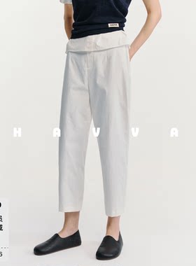 HAVVA高腰显瘦九分正装西裤