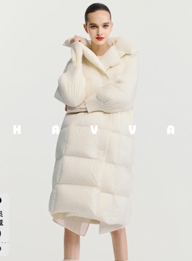 HAVVA中长款高充绒量加厚羽绒服宽松舒适女士外套2025冬季Y3-2622