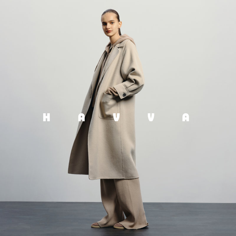 havva时尚设计感新款毛呢外套