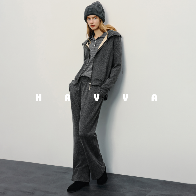 HAVVA不费心穿搭连帽卫衣外套卫裤套装女两件套2026春季Z3-33530,女装/女士精品,时尚套装,淘宝优惠券,粉丝福利购,淘宝优惠卷