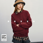 慵懒卫衣好穿女士上衣2026春季 HAVVA 红运好运新年系列 V75910