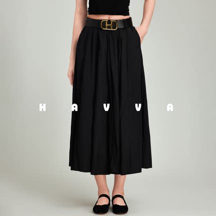 HAVVA松弛感穿搭A字半身裙舒适松紧腰女士裙子2025夏季S3-3275