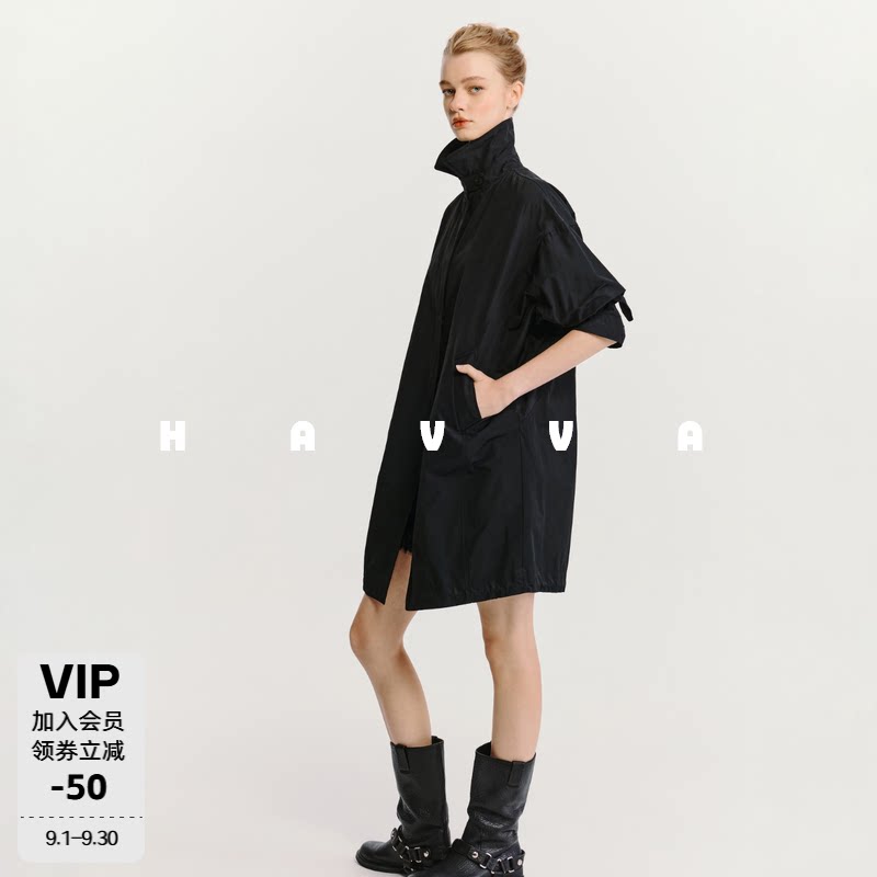 HAVVA宽松廓形简约通勤休闲风衣图片