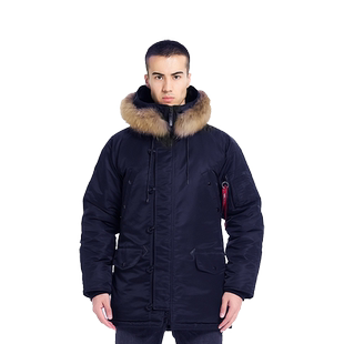 鹰爪阿尔法N3B极地防寒服冬男加厚保暖棉衣真毛领军迷大衣外套