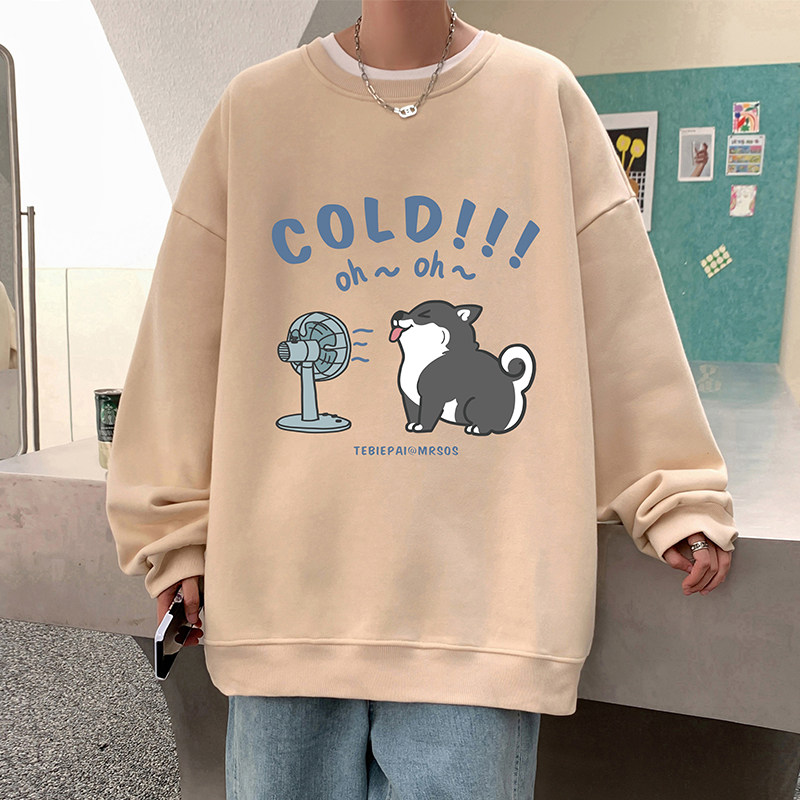 美式复古重磅卫衣男秋冬季新款宽松大码圆领长袖上衣服潮套头外套