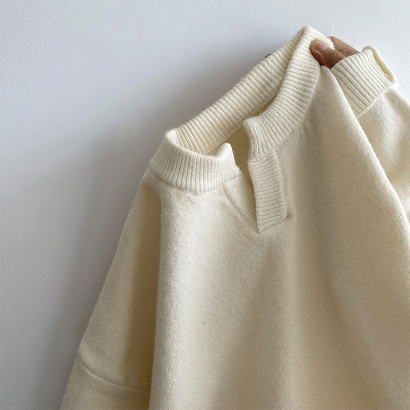 毛衣男秋冬季宽松大码美式慵懒V领打底衫新款潮牌纯色宽松针织衫