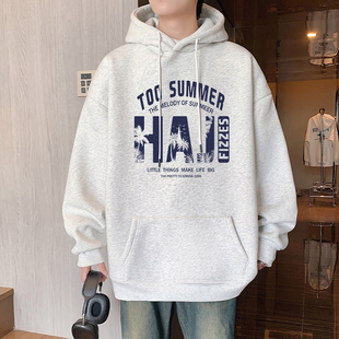 卫衣男春秋季2026新款字母休闲帽衫美式大码潮牌宽松套头上衣外套