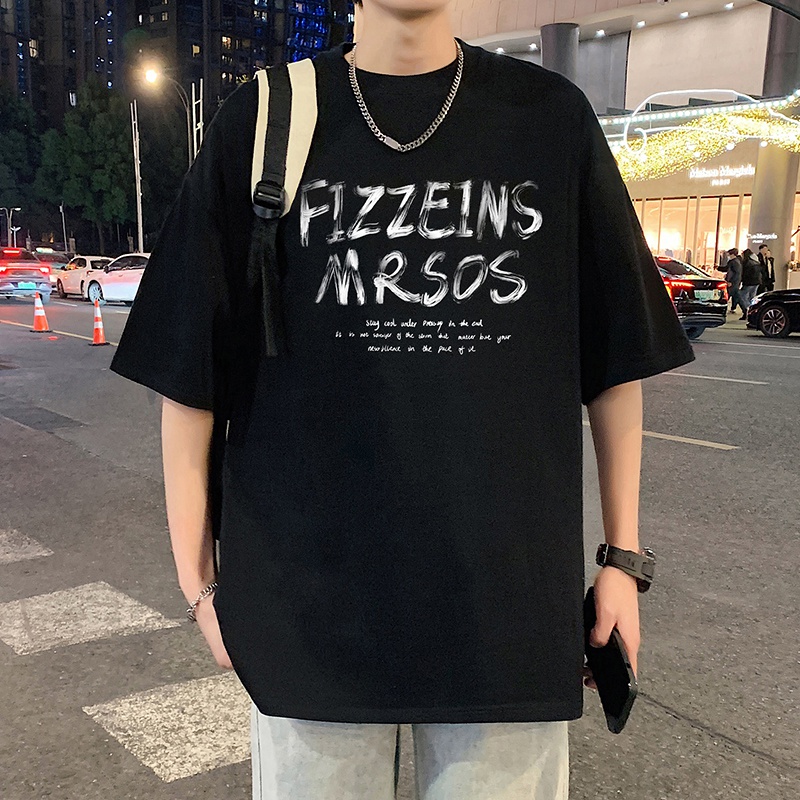 短袖T恤男夏季新款宽松纯棉休闲上衣高街潮牌运动半袖男生体恤衫