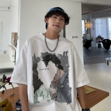 Летняя трендовая тонкая футболка с коротким рукавом для отдыха, круглый воротник