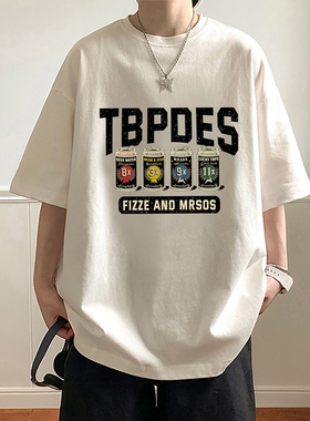 港风潮流美式印花短袖T恤男夏季新款半袖纯棉宽松休闲情侣ins打底