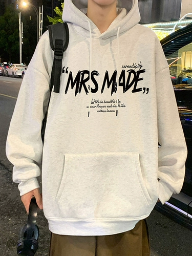 Демисезонная утепленная толстовка с капюшоном, в американском стиле, оверсайз